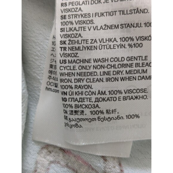 H&M GP&J Baker Collab Top Womens sz 8 Floral Bird Blouse Mint Blue Cottagecore - Picture 11 of 14